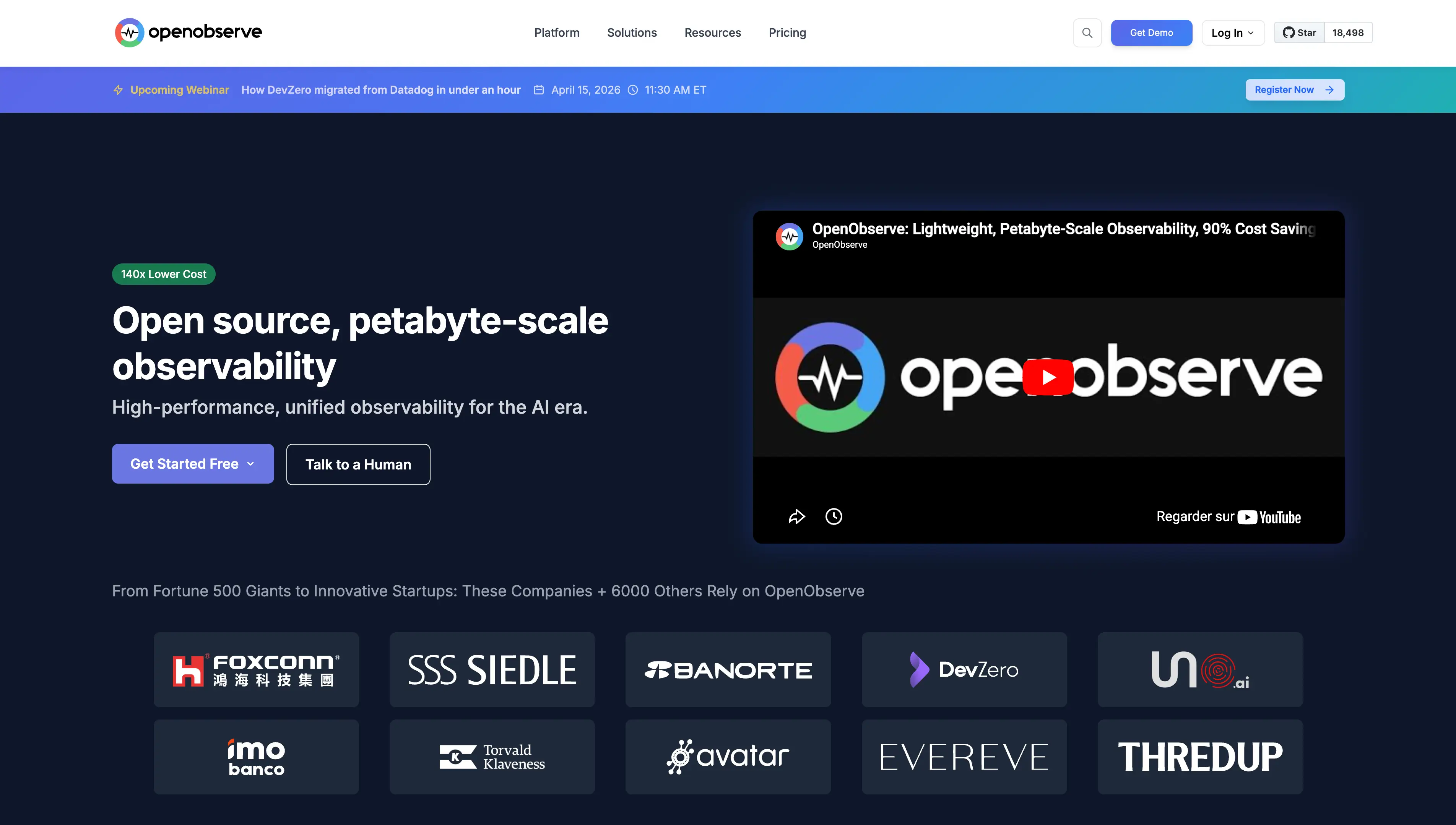 OpenObserve observability platform dashboard